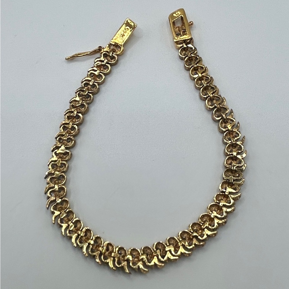Vintage Designer Gold Vermeil Sterling Tennis Bracelet​ - Picture 10 of 11